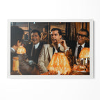 Goodfellas Bamboo Lounge scene color poster in a modern minimalist white wooden frame by POSTEREVER.
