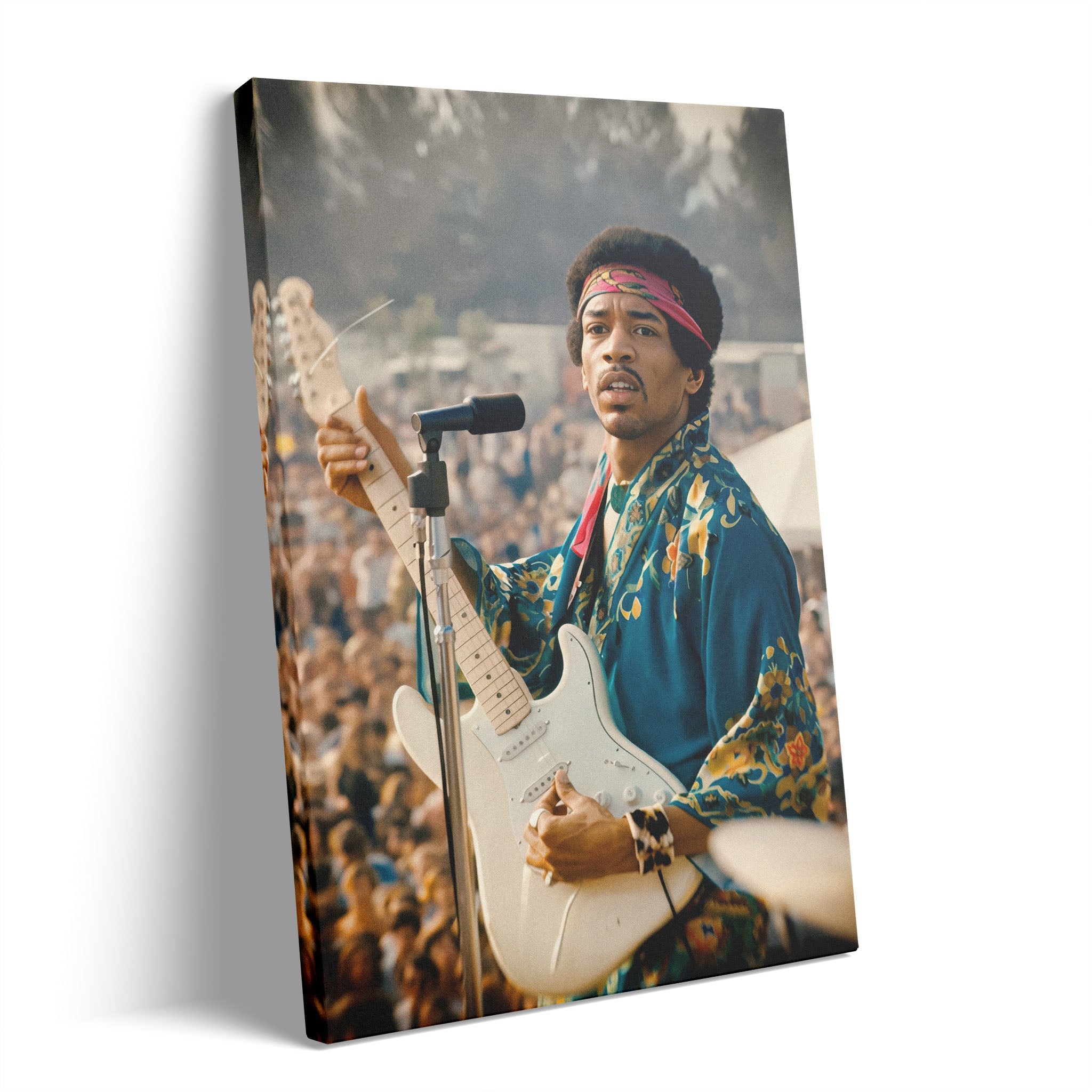 Jimi Hendrix 1969 Newport colour gallery-wrapped canvas print