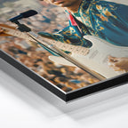 Close-up of the aluminum edge on the Jimi Hendrix colour metal print
