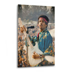 Jimi Hendrix 1969 Newport colour acrylic glass print with a glossy finish