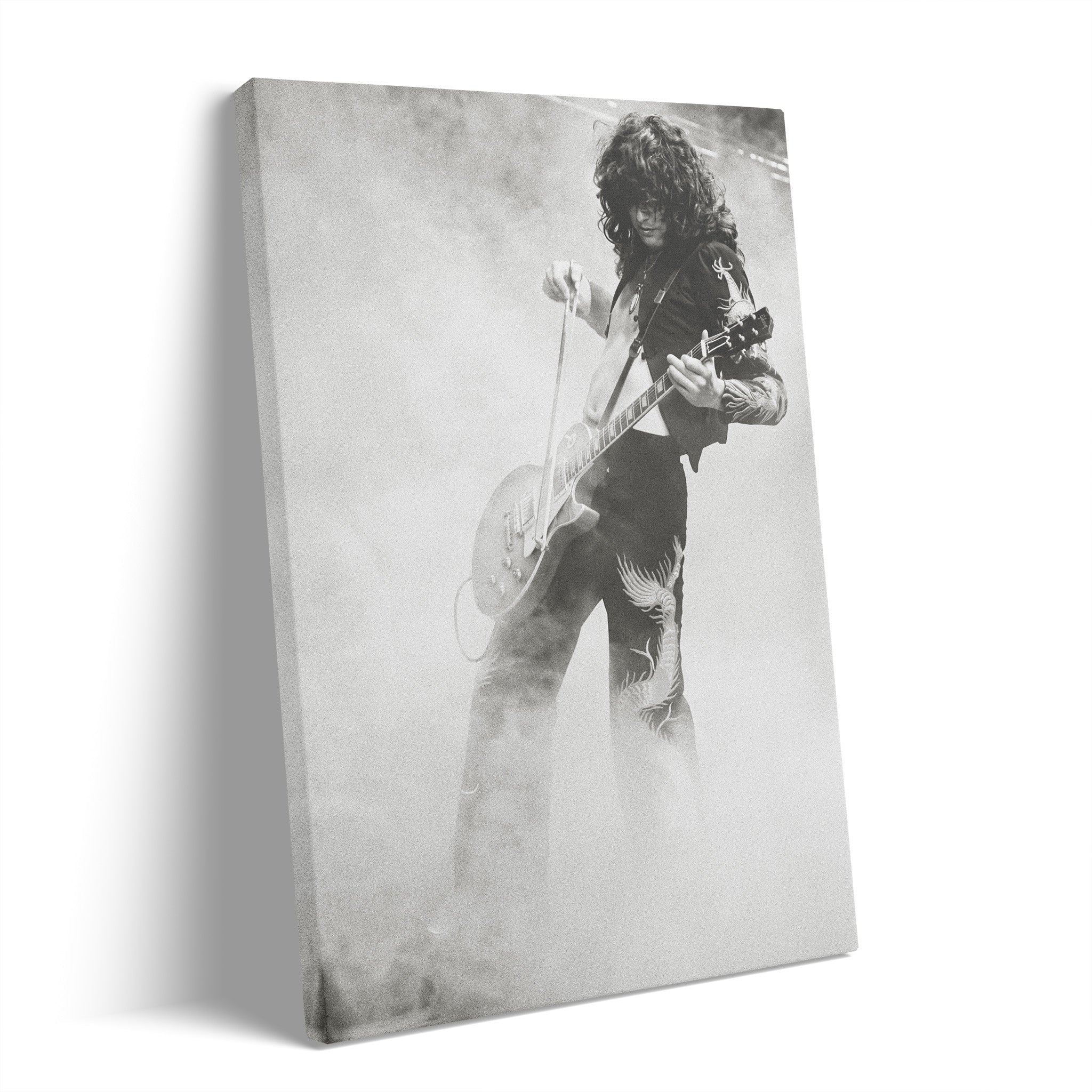 Jimmy Page 1973 Tampa black and white gallery-wrapped canvas print