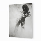 Jimmy Page 1973 Tampa black and white metal print displayed on a wall