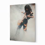 Jimmy Page 1973 Tampa colorized metal print displayed on a wall
