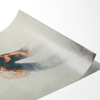 Angled close-up of the unframed Jimmy Page colorized poster showing fine paper detail