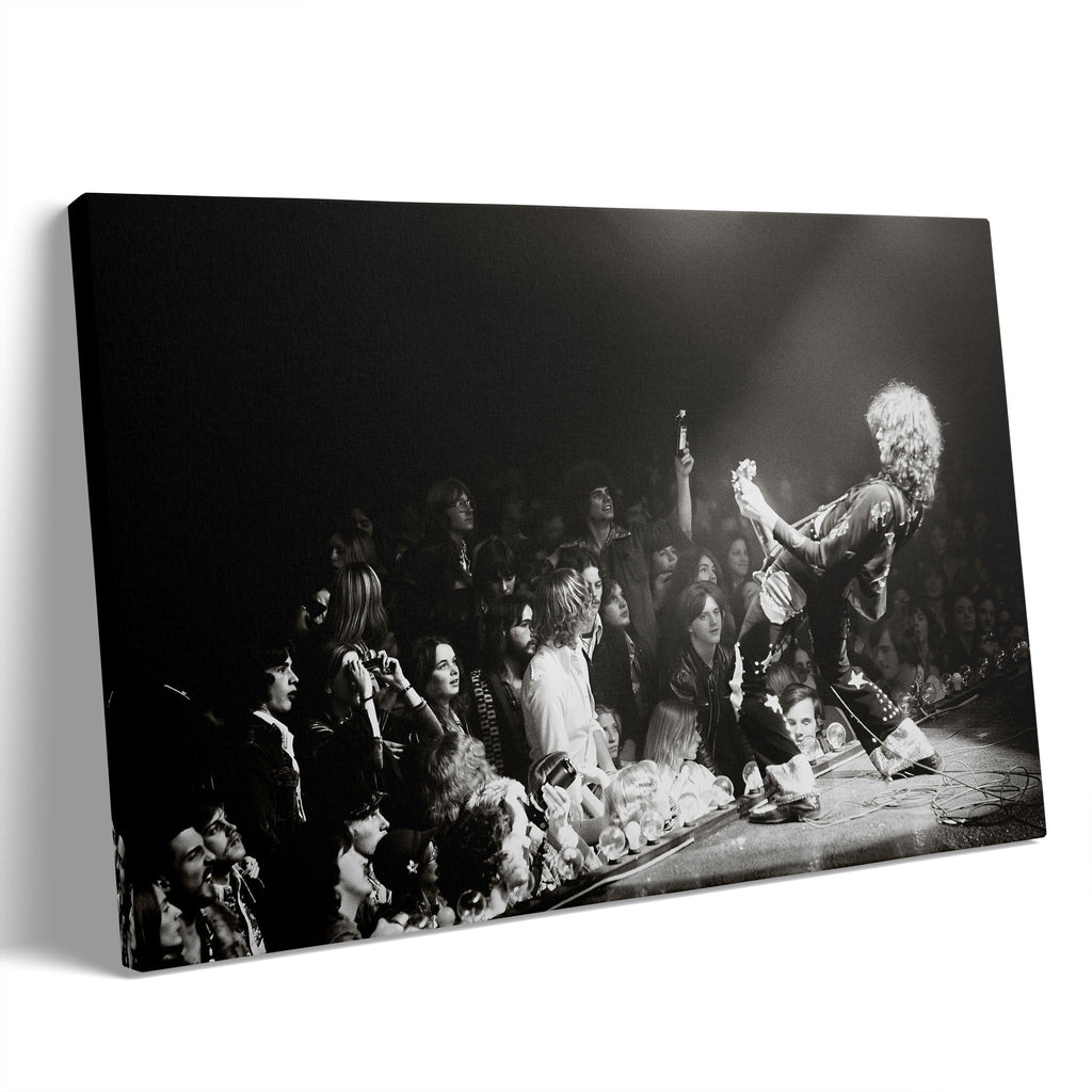 Jimmy Page 1975 Detroit black and white gallery-wrapped canvas print