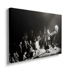 Gallery-wrapped black and white canvas of Jimmy Page at Detroit's Olympia Stadium
