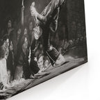 Close-up of the gallery-wrapped canvas edge on the Jimmy Page black and white print