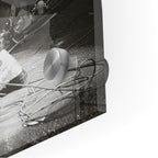 Close-up of the depth and polished edge of the Jimmy Page acrylic print