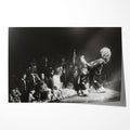 Unframed black and white print of Jimmy Page in his Black Dragon suit at Detroit 1975