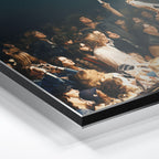 Close-up of the aluminum edge on the Jimmy Page colorized metal print