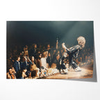 Unframed colorized print of Jimmy Page in his Black Dragon suit at Detroit 1975