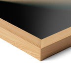 Close-up of the natural oak frame on the Jimmy Page poster