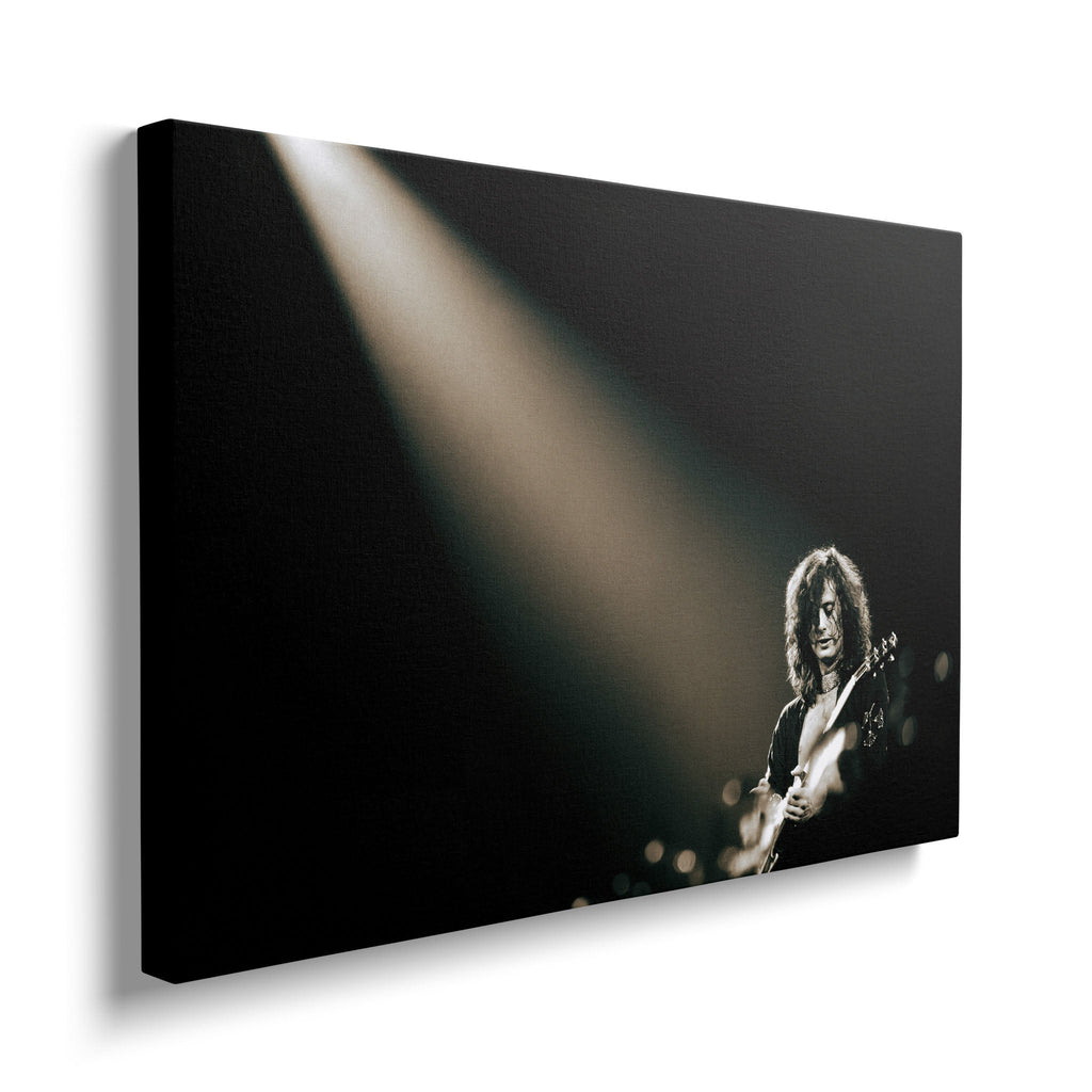 Gallery-wrapped canvas of Jimmy Page under a spotlight at Madison Square Garden