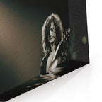 Close-up of the gallery-wrapped canvas edge on the Jimmy Page print