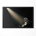 Jimmy Page 1975 Madison Square Garden spotlight portrait in a classic black poster frame