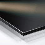 Close-up of the aluminum edge on the Jimmy Page metal print