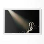 Jimmy Page 1975 Madison Square Garden portrait in a classic white poster frame
