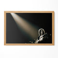 Jimmy Page portrait in a natural oak poster frame