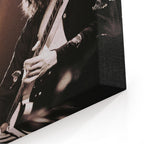 Close-up of the gallery-wrapped canvas edge on the Jimmy Page print