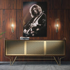 Sleek aluminum metal print of Jimmy Page at Madison Square Garden