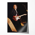 Unframed color print of Mark Knopfler playing a red guitar at The Agora Ballroom, Atlanta, 1980
