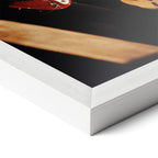 Corner close-up of the Mark Knopfler color poster in a white frame