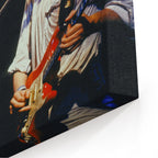 Close-up of the gallery-wrapped canvas edge on the Mark Knopfler color print