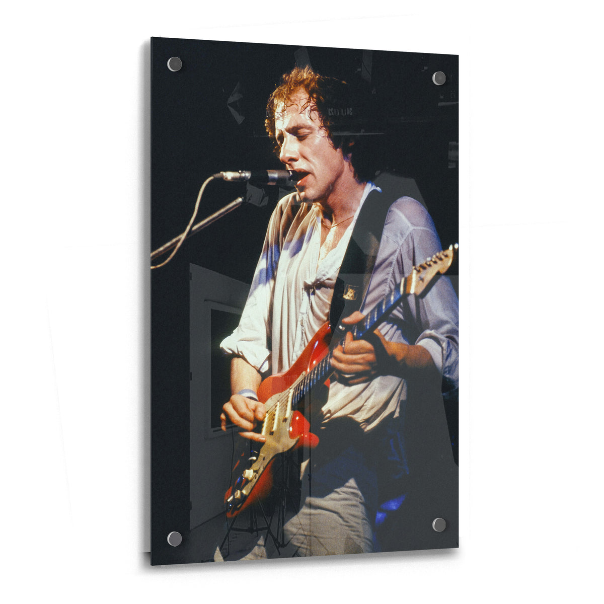 Mark Knopfler 1978 color acrylic glass print with a glossy finish