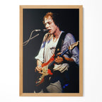 Mark Knopfler color live photo in a natural oak poster frame
