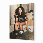 Ozzy Osbourne 1978 bathroom colour metal print displayed on a wall