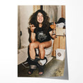 Unframed colour print of Ozzy Osbourne sitting on the toilet in his 1978 Black Sabbath tour shirt
