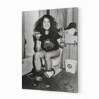 Ozzy Osbourne 1978 bathroom black and white metal print displayed on a wall