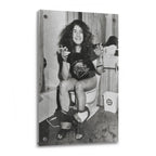 Ozzy Osbourne 1978 bathroom black and white acrylic glass print with a glossy finish