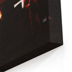 Close-up of the gallery-wrapped canvas edge on the Ozzy Osbourne color print