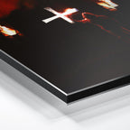 Close-up of the aluminum edge on the Ozzy Osbourne color metal print