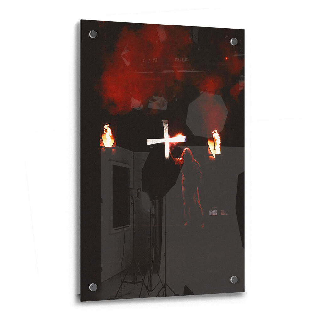 Ozzy Osbourne raised cross color acrylic glass print with a glossy finish