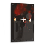 Ozzy Osbourne raised cross color acrylic glass print with a glossy finish