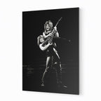 Ozzy Osbourne and Randy Rhoads 1982 black and white metal print displayed on a wall