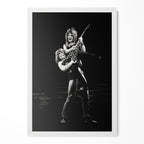 Ozzy Osbourne and Randy Rhoads 1982 black and white portrait in a classic white poster frame