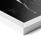 Corner close-up of the Ozzy and Randy Rhoads black and white poster in a white frame