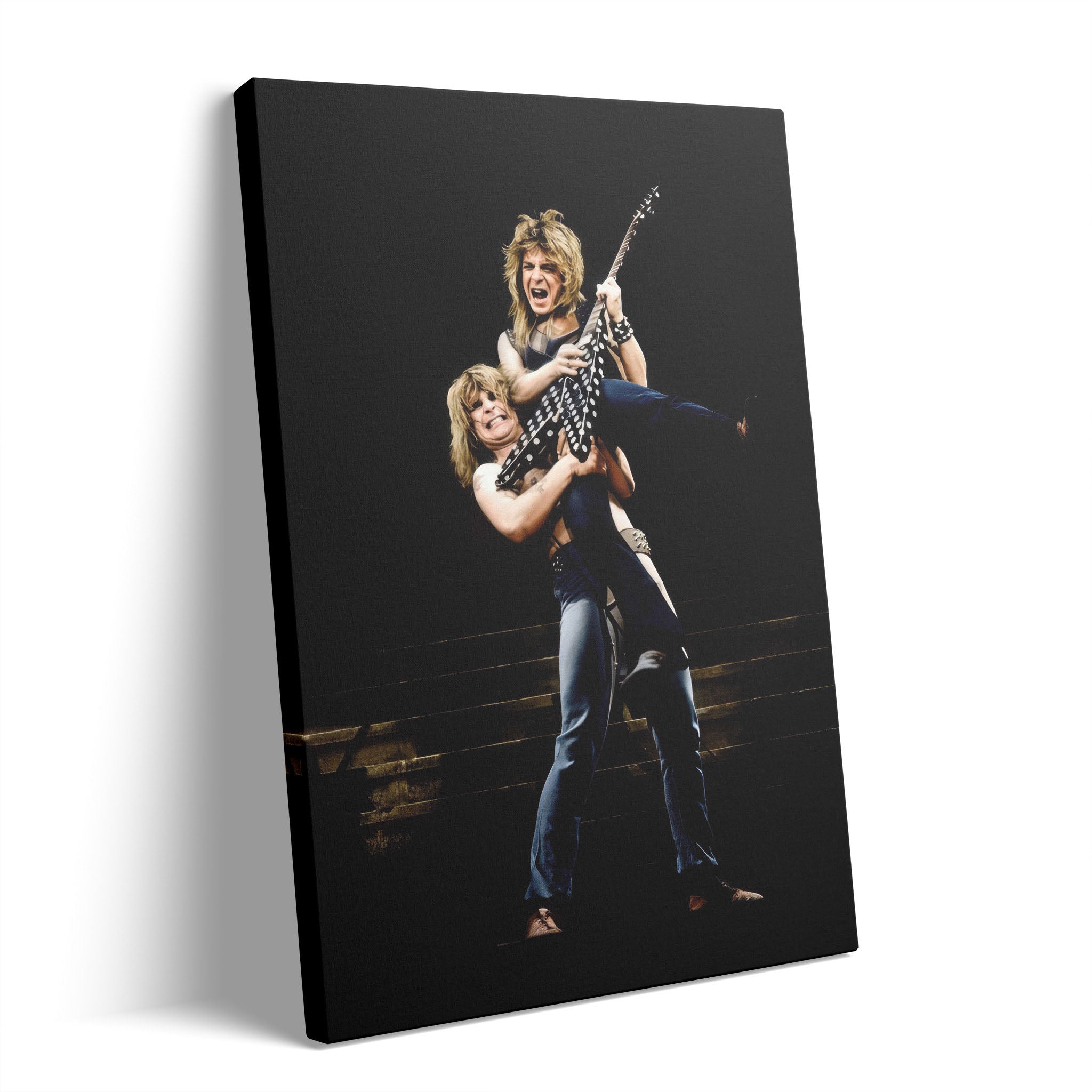 Ozzy Osbourne and Randy Rhoads 1982 colour gallery-wrapped canvas print