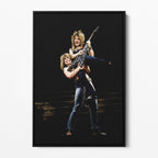 Front display of the Ozzy and Randy Rhoads colour canvas in a black floating frame