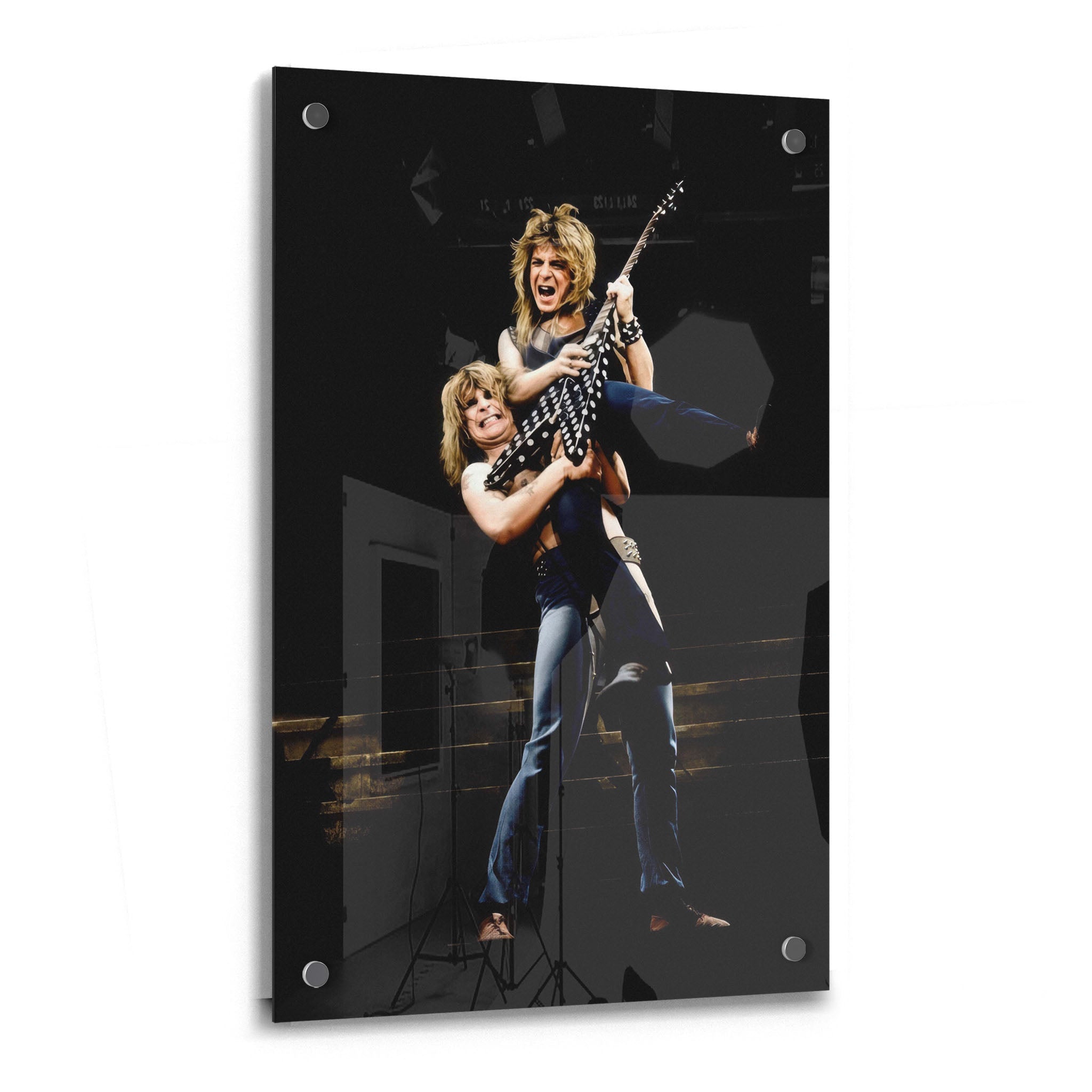 Ozzy Osbourne and Randy Rhoads 1982 colour acrylic glass print with a glossy finish