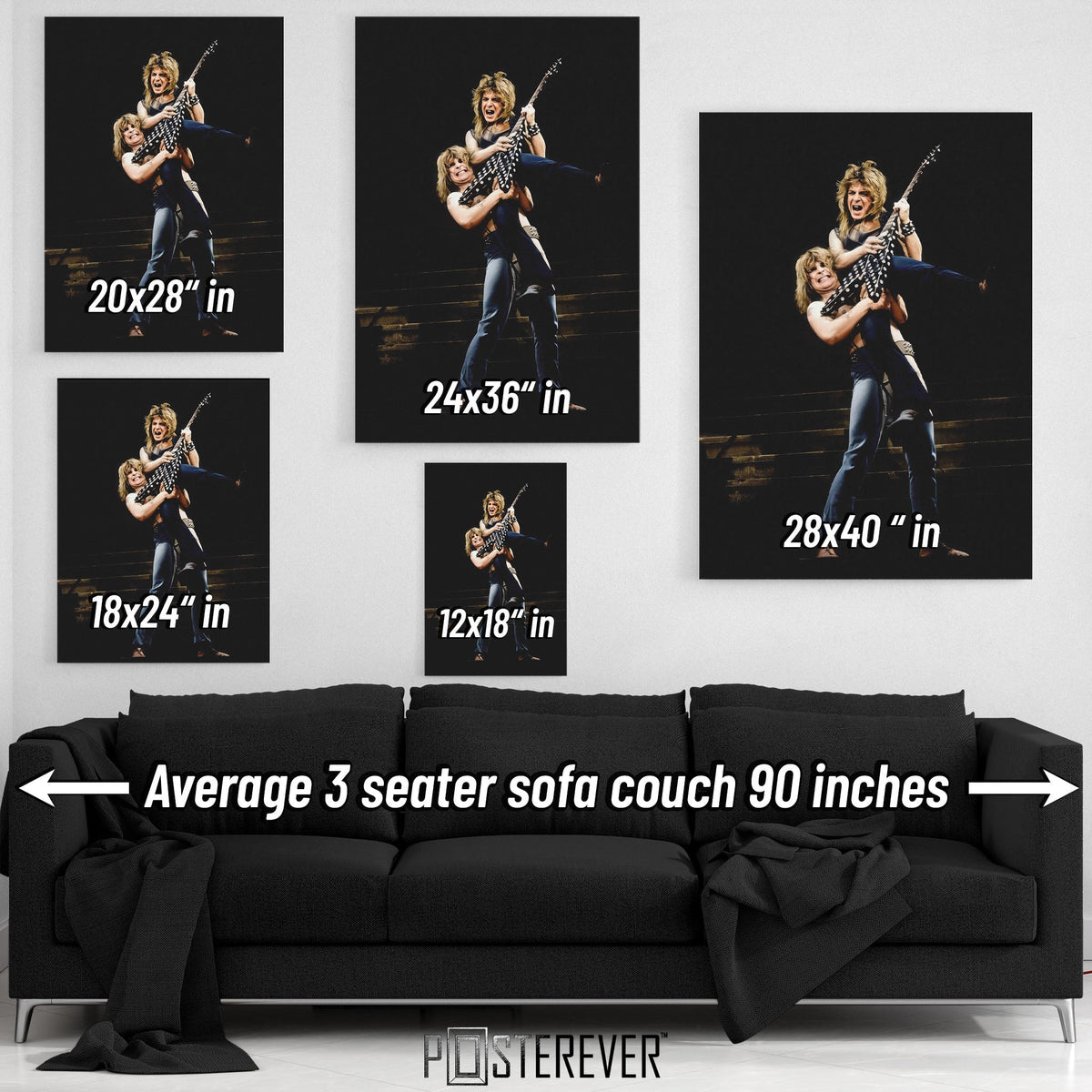 Ozzy Osbourne & Randy Rhoads 'Tribute' 1982 Rosemont Horizon – Blizzard of Ozz Live | Heavy Metal Icons Wall Art Print — size guide