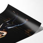 Angled close-up of the unframed Ozzy and Randy Rhoads colour poster showing fine paper detail