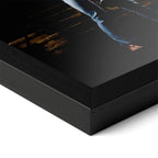 Close-up of the Ozzy and Randy Rhoads colour poster in a classic black wood frame