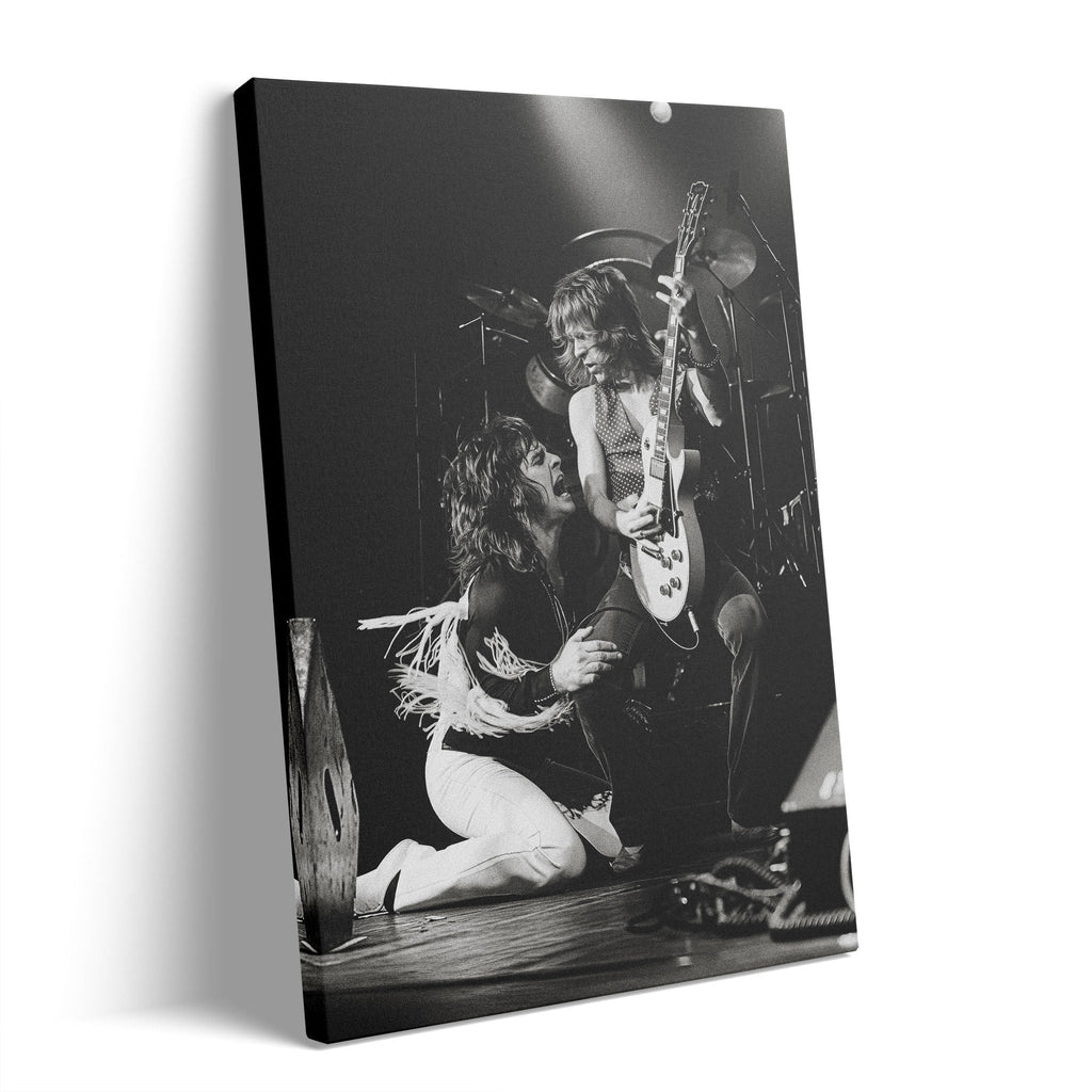 Ozzy Osbourne and Randy Rhoads 1980 Bradford black and white gallery-wrapped canvas print