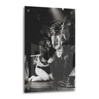 Ozzy Osbourne and Randy Rhoads 1980 Bradford black and white acrylic glass print with a glossy finish