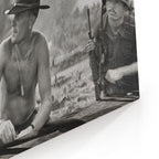 Close-up of the gallery-wrapped canvas edge on the Apocalypse Now Kilgore black and white print