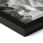 Close-up of the Apocalypse Now Kilgore black and white poster in a classic black wood frame